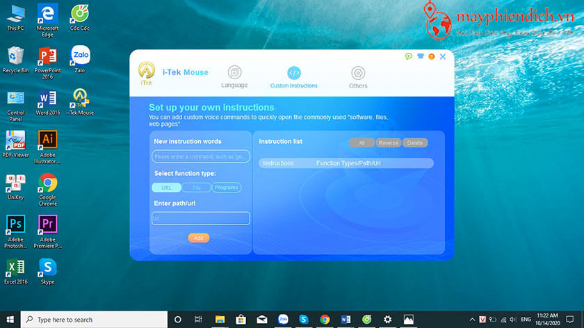 Giao diện phần mềm I-Tek